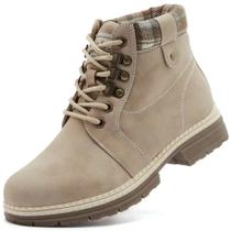 Botas de caminhada ANJOUFEMME Work Work Waterproof para mulheres - bege
