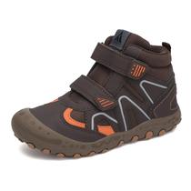 Botas de caminhada Mishansha para meninos e meninas de cano alto marrom/laranja