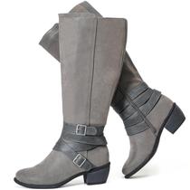 Botas de cano alto Luoika Extra Wide Calf Winter Grey Women Botas de cano alto Luoika Extra Wide Calf Winter Grey Women