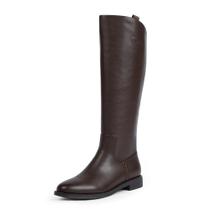 Botas de cano alto Modatope femininas, chocolate, salto baixo, tamanho 8