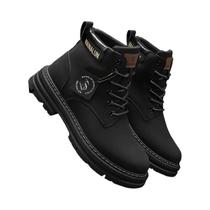 Botas De Cano Alto Resistentes Com Cadarço Para Todos Os Terrenos Em Tecido PU E Sola De PVC Com Botas De Cano Alto Resistentes Com Cadarço Para Todos Os Terrenos Em Tecido PU E Sola De PVC Com