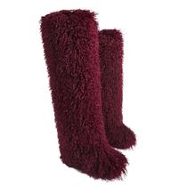 Botas de cano alto SWEETHEART BEAUTY Shagy Teddy Fur Burgundy 7