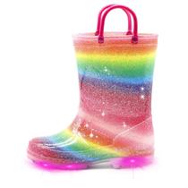 Botas de chuva EUXTERPA Kids Toddler Light Up Waterproof Girl