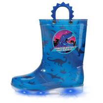 Botas de chuva EUXTERPA para crianças e crianças impermeáveis Light Up Dinosaur