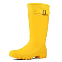 Botas de chuva femininas DKSUKO impermeáveis Wellington Matte Yellow