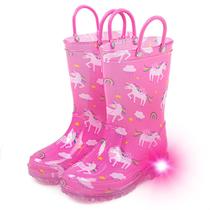 Botas de chuva Hbxooxts Toddler Light Up impermeáveis para meninas e meninos Botas de chuva Hbxooxts Toddler Light Up impermeáveis para meninas e meninos