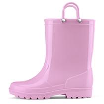 Botas de chuva HISEA Kids impermeáveis de borracha Easy-On, tamanho 9T, roxas