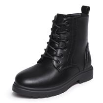 Botas de combate Athlefit impermeáveis para crianças grandes, tamanho 4, pretas
