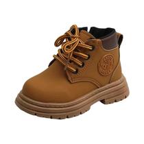Botas De Combate De Inverno Para Crianças Com Forro De Pelúcia, Calçados Curtos Antiderrapantes Para