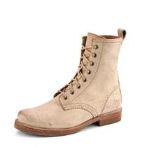 Botas de combate Frye Veronica femininas brancas em couro toga 7M