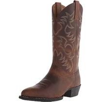 Botas de cowboy CHUUMEE, moda masculina, bico redondo, marrom, tamanho 11