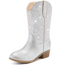 Botas de cowboy de cowboy Motasha Girls Rhinestone Sparkly