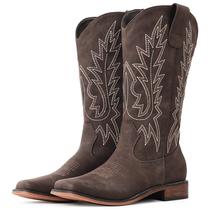 Botas de cowboy FancyQueen marrom escuro para mulheres tamanho 7,5 Botas de cowboy FancyQueen marrom escuro para mulheres tamanho 7,5