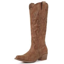 Botas de cowboy Foscape de material sintético marrom escuro para mulheres 7.5