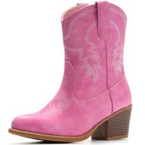 Botas de cowboy IXU Cowboy para mulheres na largura do tornozelo e meia panturrilha