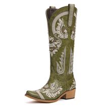Botas de cowboy vodvob Western Embroidered Strass para mulheres