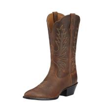 Botas de cowgirl ARIAT Heritage R Toe femininas de couro marrom