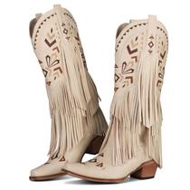 Botas de cowgirl SaraIris com franja até o joelho e borla para mulheres Botas de cowgirl SaraIris com franja até o joelho e borla para mulheres