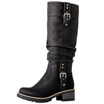 Botas de equitação até o joelho GLOBALWIN femininas pretas tamanho 10M