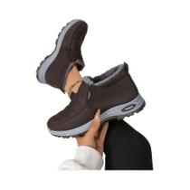 Botas De Inverno Femininas Com Forro De Lã, Quentes E Casuais, Calçados De Algodão Até O Meio Da Botas De Inverno Femininas Com Forro De Lã, Quentes E Casuais, Calçados De Algodão Até O Meio Da