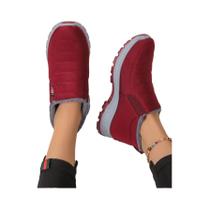 Botas De Inverno Femininas Com Forro De Lã, Quentes E Casuais, Calçados De Algodão Até O Meio Da