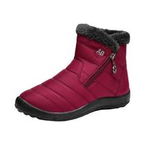 Botas De Inverno Femininas Com Forro De Pele, Salto Baixo, Impermeáveis, Para Neve Botas De Inverno Femininas Com Forro De Pele, Salto Baixo, Impermeáveis, Para Neve