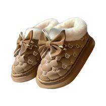 Botas De Inverno Femininas Com Plataforma E Laço Designer, Botinhas De Neve, Pantufas Fluffy Para Botas De Inverno Femininas Com Plataforma E Laço Designer, Botinhas De Neve, Pantufas Fluffy Para