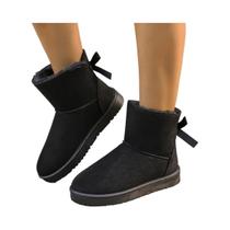 Botas De Inverno Femininas De Tamanho Grande Com Solado Grosso Antiderrapante E Detalhe De Laço Botas De Inverno Femininas De Tamanho Grande Com Solado Grosso Antiderrapante E Detalhe De Laço
