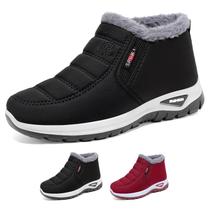 Botas de inverno genéricas femininas quentes, forradas de pele de carneiro, pretas 42