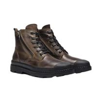 Botas De Inverno Masculinas Em Couro Natural, Feitas À Mão, Estilo Retro, Sapatos De Couro Genuíno