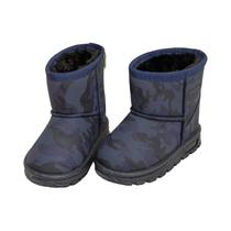 Botas De Inverno Para Crianças Em Camuflagem Azul, Quentes, Antiderrapantes, Botinhas De Pelúcia