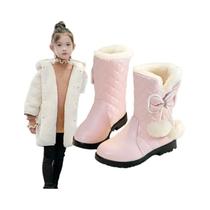 Botas De Inverno Para Meninas, Impermeáveis, Quentes, Com Pelúcia E Laço, Botas De Neve Para