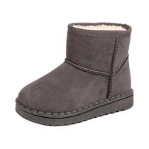 Botas De Inverno Plush Unissex Para Crianças, Estilo Conciso Em Cores Sólidas Para Meninos E Meninas
