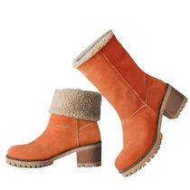 Botas de inverno VIMISAOI para mulheres sem cadarço em camurça quente no tornozelo