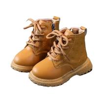 Botas De Moda Para Meninas E Meninos Em Couro Macio E Pelúcia Quente Para Outono E Inverno