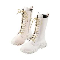 Botas De Moda Para Meninas Em material sintético De Cor Sólida Com Solado Macio Confortáveis Para Uso