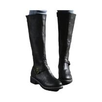 Botas De Montaria Femininas De Inverno Acima Do Joelho Com Bico Redondo, Salto Grosso E Plataforma