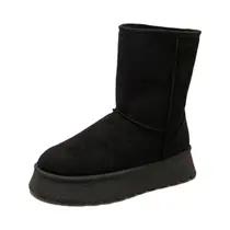 Botas de Neve de Inverno Femininas - Cano Alto, Sola Grossa e Forro de Lã