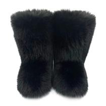Botas de neve de inverno ZOSCGJMY de pele sintética para mulheres, pretas, tamanho 5