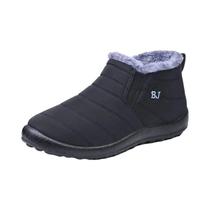 Botas De Neve De Pelúcia De Inverno À Prova Dwaterproof Água Das Mulheres Quente Preto Algodão