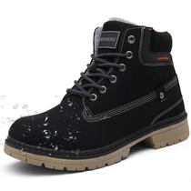 Botas de neve Eagsouni Winter, forradas com pele, couro impermeável Botas de neve Eagsouni Winter, forradas com pele, couro impermeável