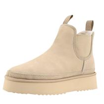 Botas de neve Fasheemage Women Platform Chelsea Suede 8 Nude