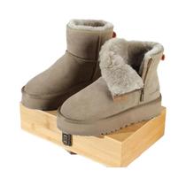 Botas De Neve Femininas Com Sola Grossa, Zíper Lateral Integrado E Forro De Pelúcia Botas De Neve Femininas Com Sola Grossa, Zíper Lateral Integrado E Forro De Pelúcia