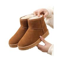 Botas De Neve Femininas De Inverno Marrom Impermeáveis Quentes Com Plataforma Cano Curto Da Moda Botas De Neve Femininas De Inverno Marrom Impermeáveis Quentes Com Plataforma Cano Curto Da Moda