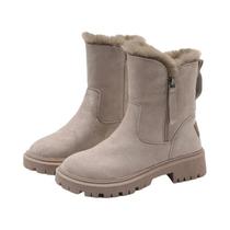Botas De Neve Femininas Quentes De Inverno Com Plataforma Antiderrapante, Sapatos De Camurça Curta