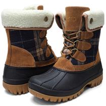 Botas de neve femininas STQ, isoladas de inverno, impermeáveis, azul-marinho