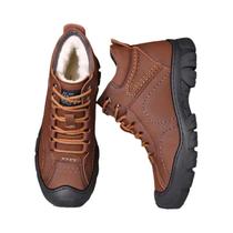 Botas De Neve Masculinas Impermeáveis De Veludo Cano Alto Casuais Com Cadarço E Forro De Algodão Botas De Neve Masculinas Impermeáveis De Veludo Cano Alto Casuais Com Cadarço E Forro De Algodão