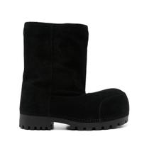 Botas de neve Trelako Suede Platform para mulheres com pele de inverno