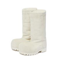 Botas de neve Trelako Suede Platform para mulheres com pele de inverno