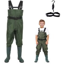 Botas de pecho LANGXUN ligeras, transpirables y de PVC para niños de 8/9 años Botas de pecho LANGXUN ligeras, transpirables y de PVC para niños de 8/9 años